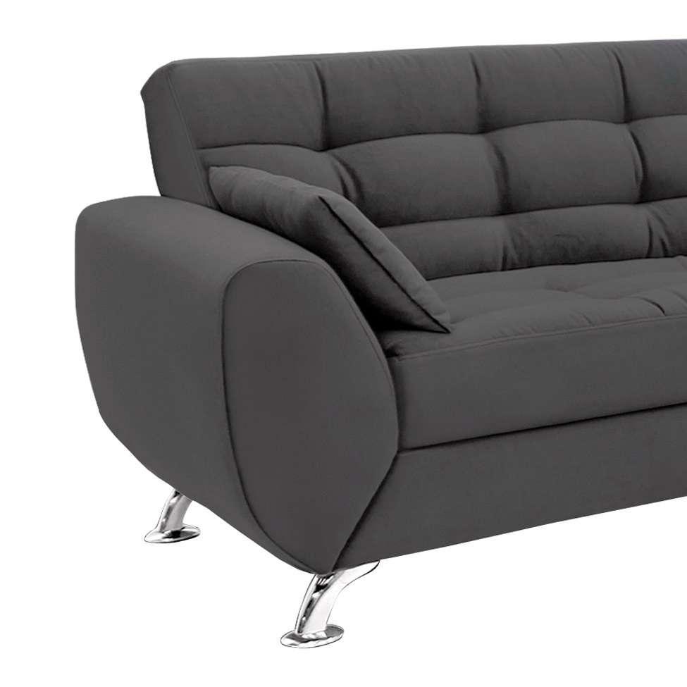Sofá 2 Lugares Larissa Suede Cinza - 5