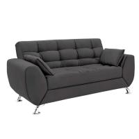 Sofá 2 Lugares Larissa Suede Cinza - 1