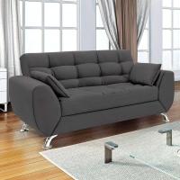 Sofá 2 Lugares Larissa Suede Cinza - 2