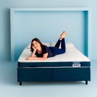 Colchão Casal Guldi Duplo Plus D28 (16x138x188) Branco e Azul