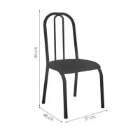 Conjunto de Mesa Miame 110 cm com 4 Cadeiras Madri Preto e Preto Liso - 3