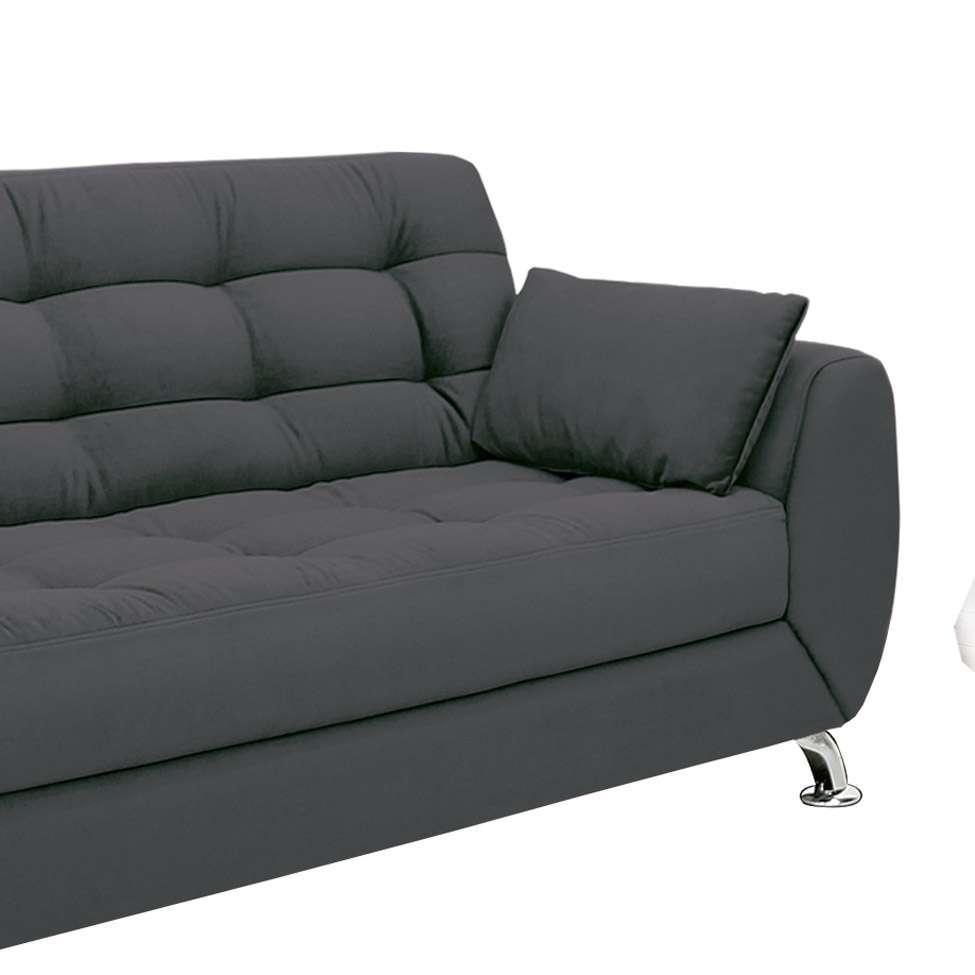 Sofá 3 Lugares Larissa Suede Cinza - 5