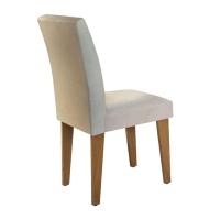 Conjunto de Mesa de Jantar Retangular com Tampo de Vidro Off White Luna e 6 Cadeiras Grécia Veludo Creme e Imbuia - 7