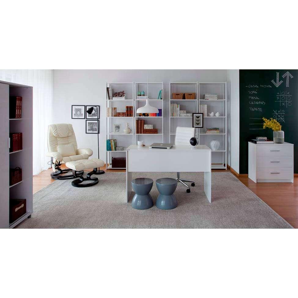 Conjunto com 2 Cadeiras de Escritório Secretária Giratórias Marilyn Branco - 8