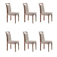 Conjunto com 6 Cadeiras de Jantar Lívia Creme - 1