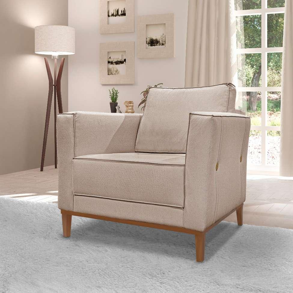 Poltrona Potenza Linho Areia - 2