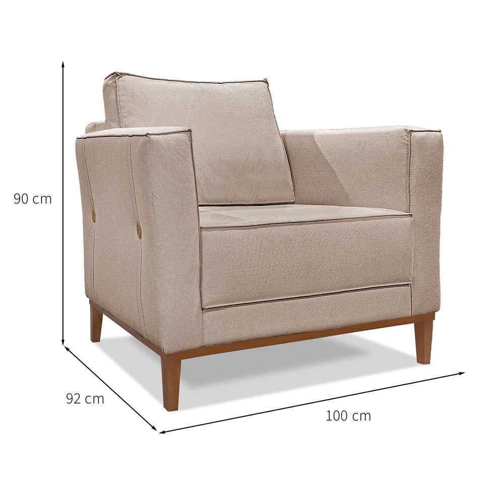 Poltrona Potenza Linho Areia - 3