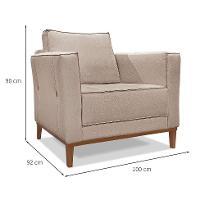 Poltrona Potenza Linho Areia - 3