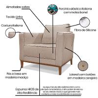 Poltrona Potenza Linho Areia