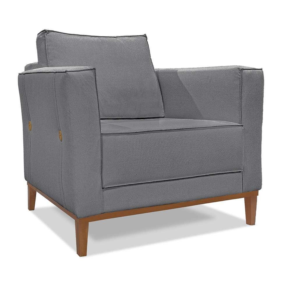 Poltrona Potenza Linho Cinza - 1