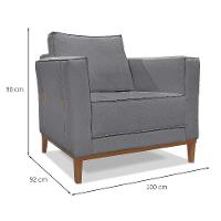 Poltrona Potenza Linho Cinza - 3