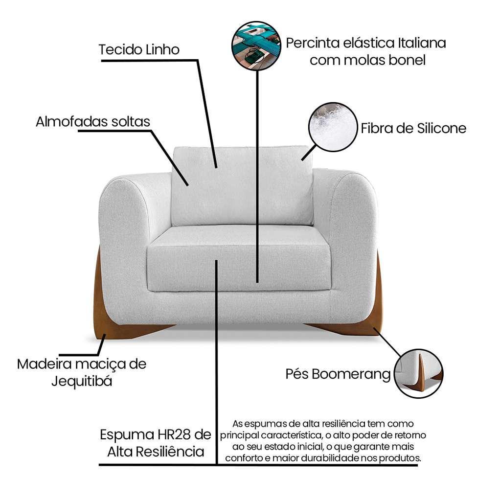 Poltrona Yves Linho Grigio - 4