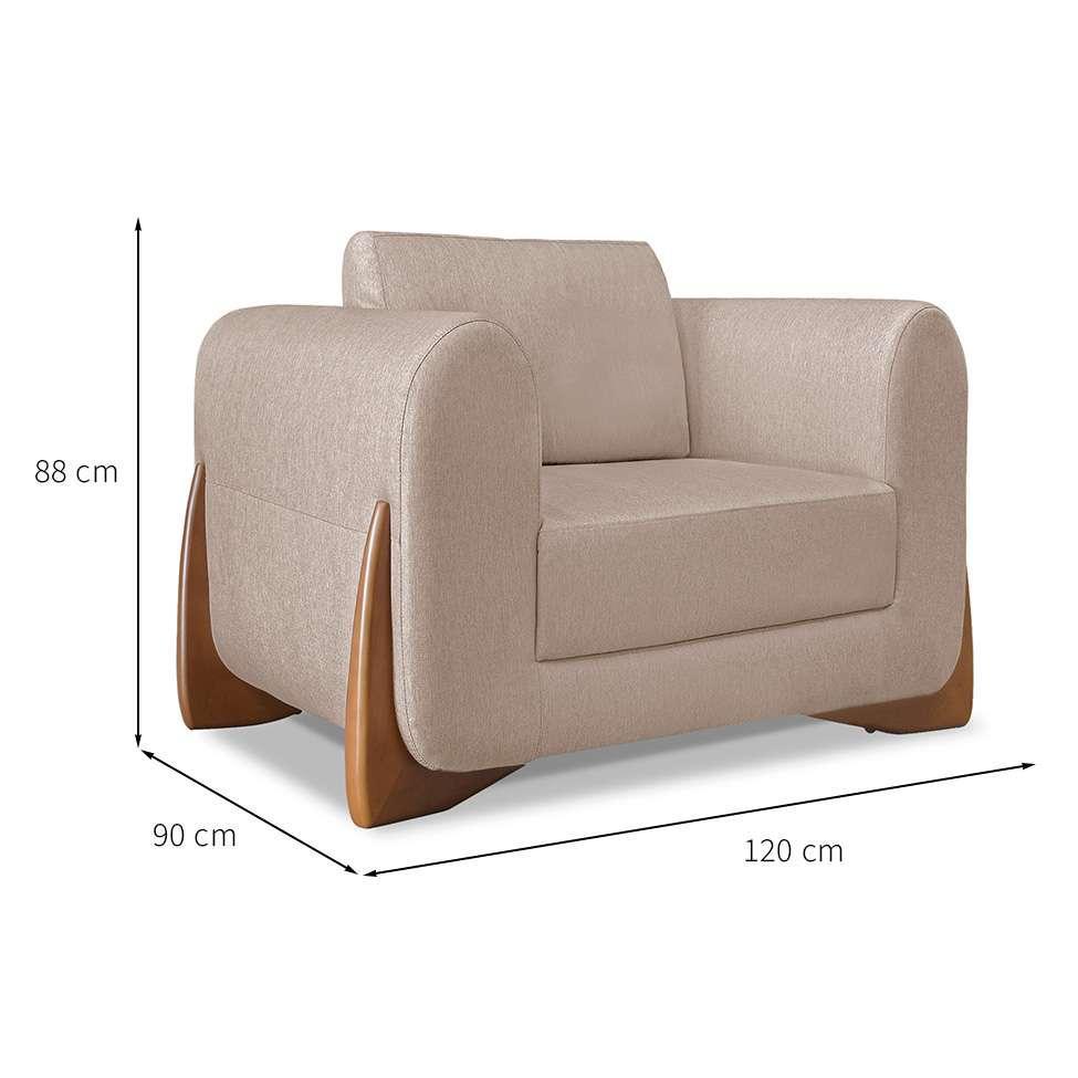 Poltrona Yves Linho Areia - 3