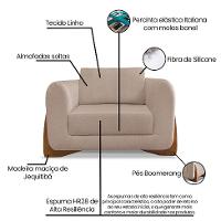 Poltrona Yves Linho Areia