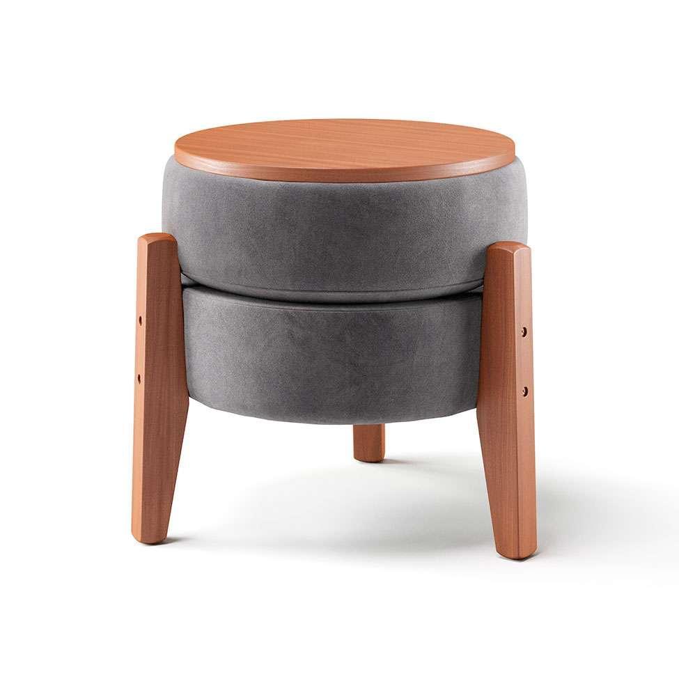 Puff Frapê Suede Grafite 47 cm - 1