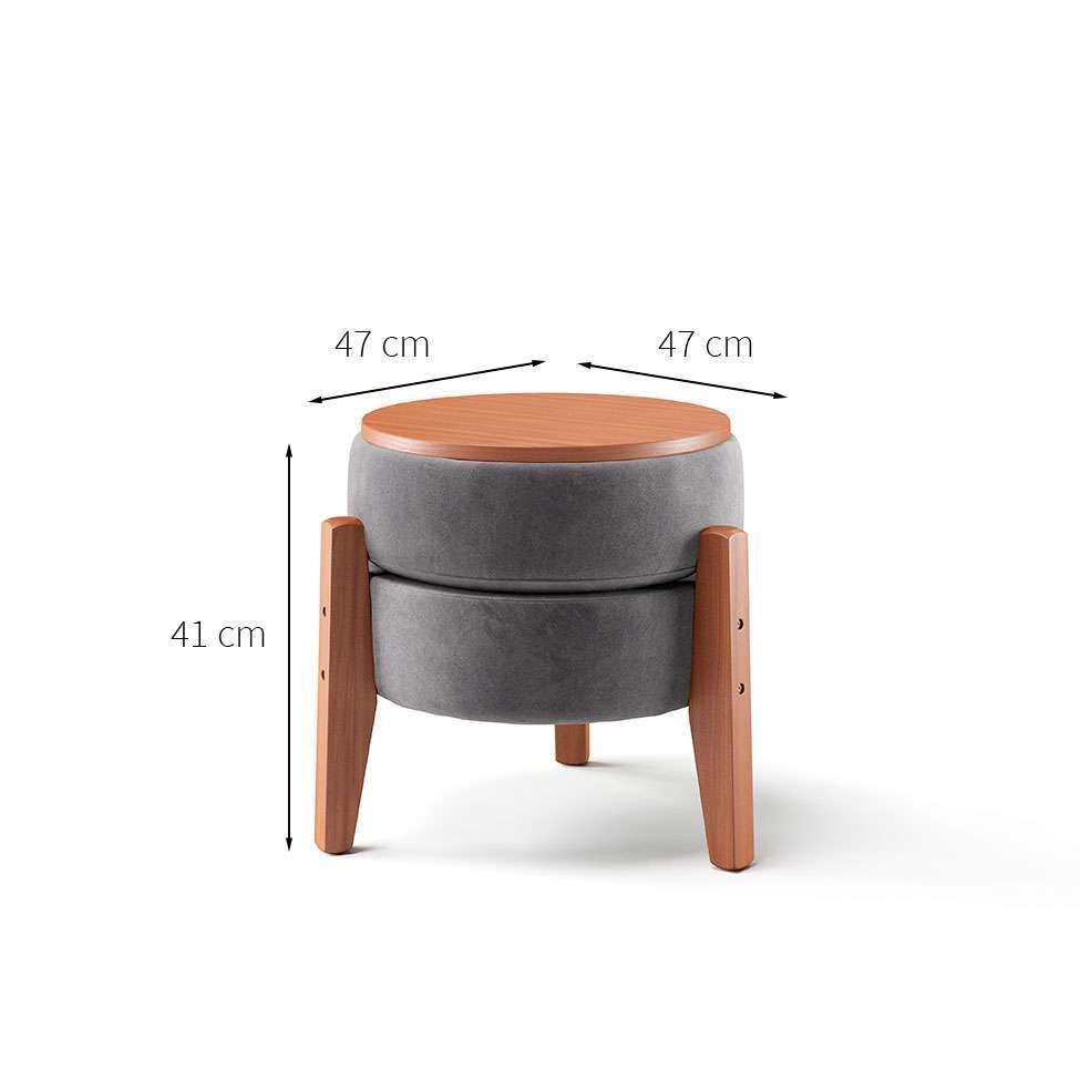 Puff Frapê Suede Grafite 47 cm - 3