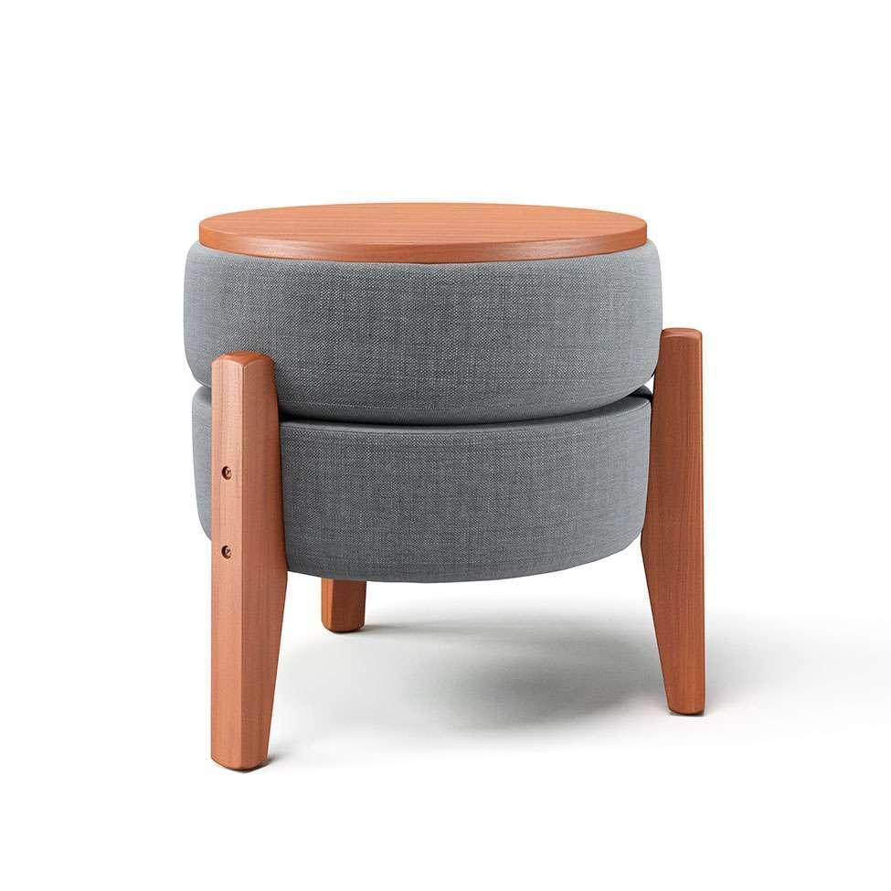 Puff Frapê Linho Cinza 47 cm - 2