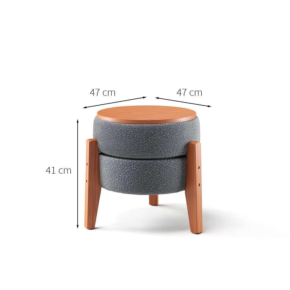 Puff Frapê Linho Cinza 47 cm - 3