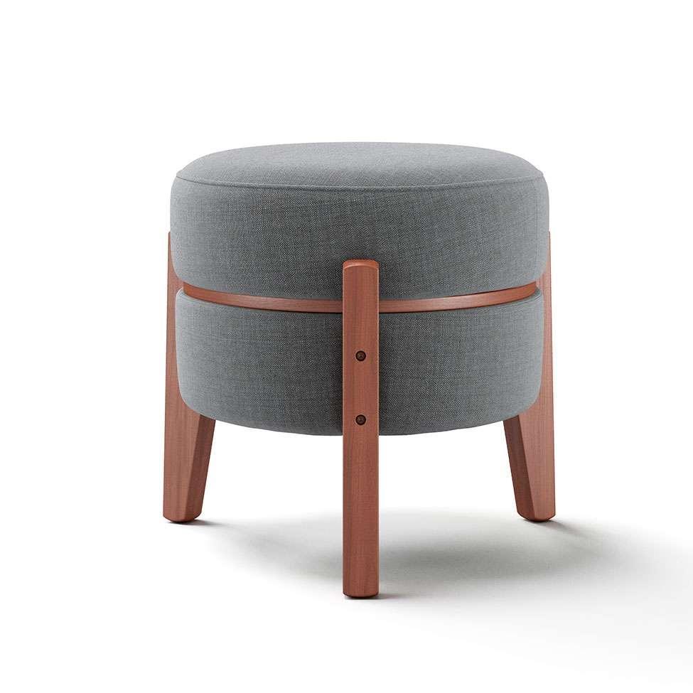 Puff Frapê Linho Cinza 47 cm - 6