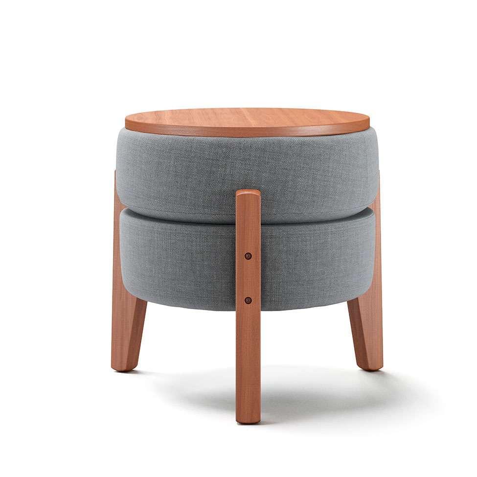 Puff Frapê Linho Cinza 47 cm - 7