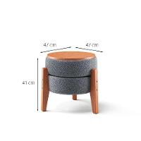 Puff Frapê Linho Cinza 47 cm - 3