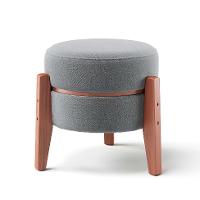 Puff Frapê Linho Cinza 47 cm