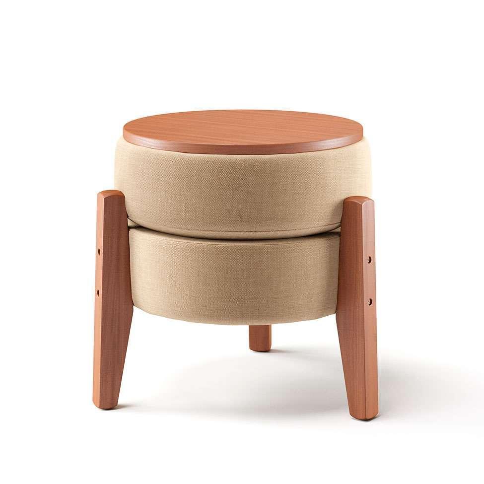 Puff Frapê Linho Bege 47 cm - 9