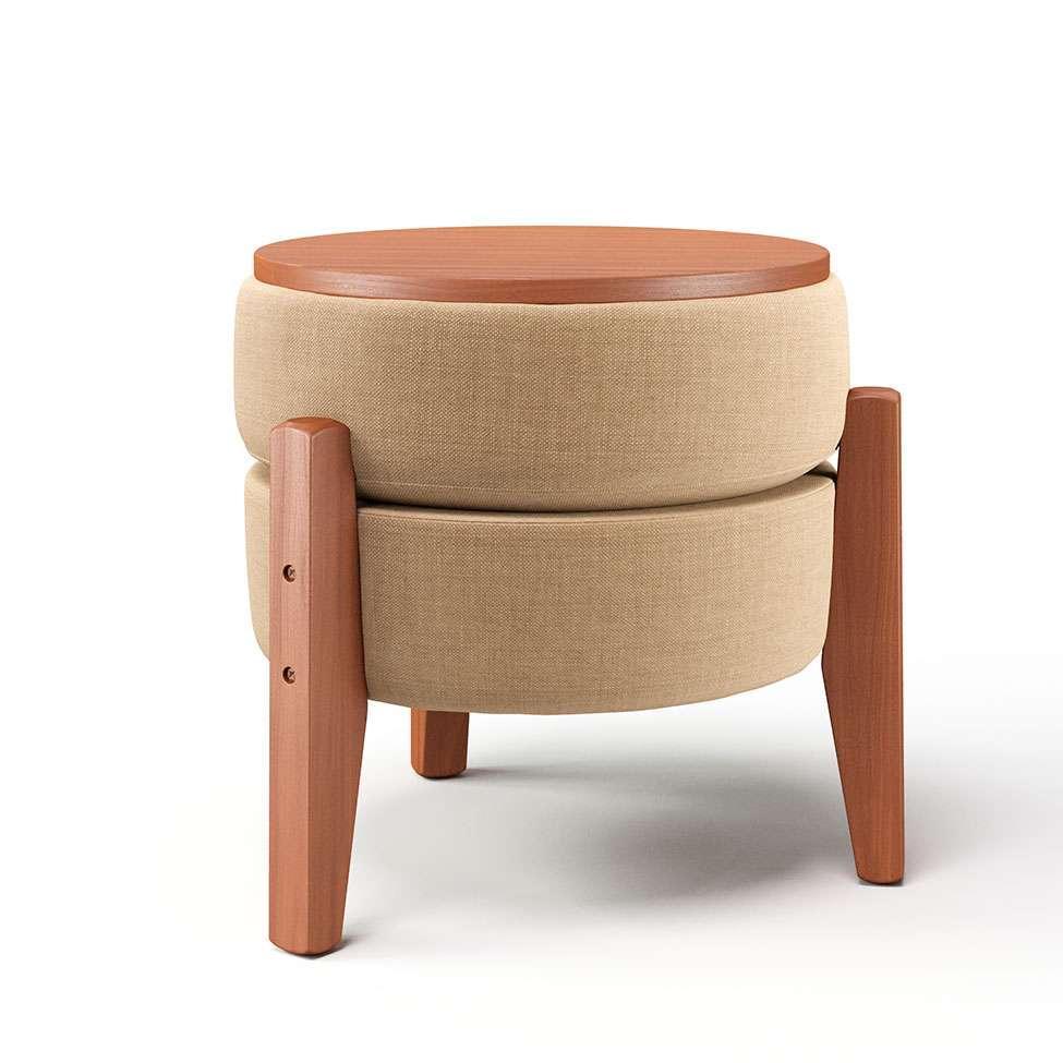 Puff Frapê Linho Bege 47 cm - 10