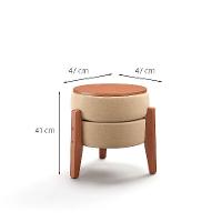 Puff Frapê Linho Bege 47 cm - 3