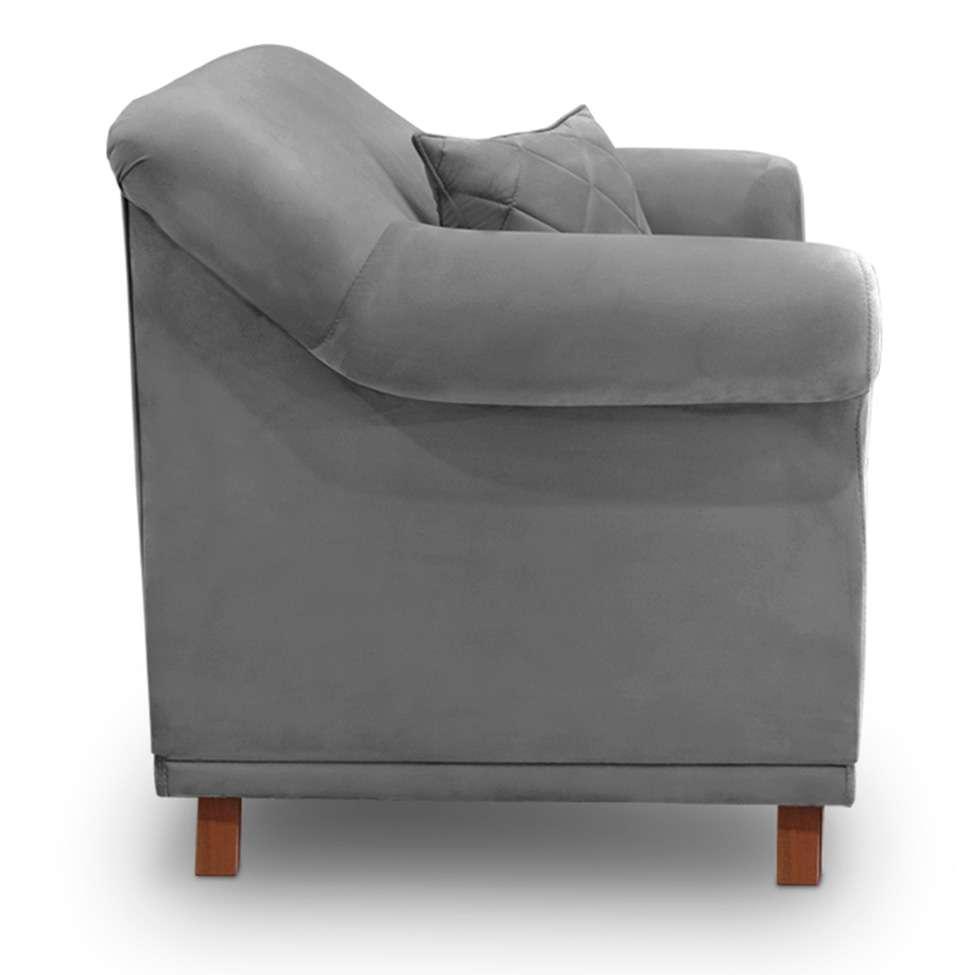 Poltrona Abruzzo Veludo Cinza - 6