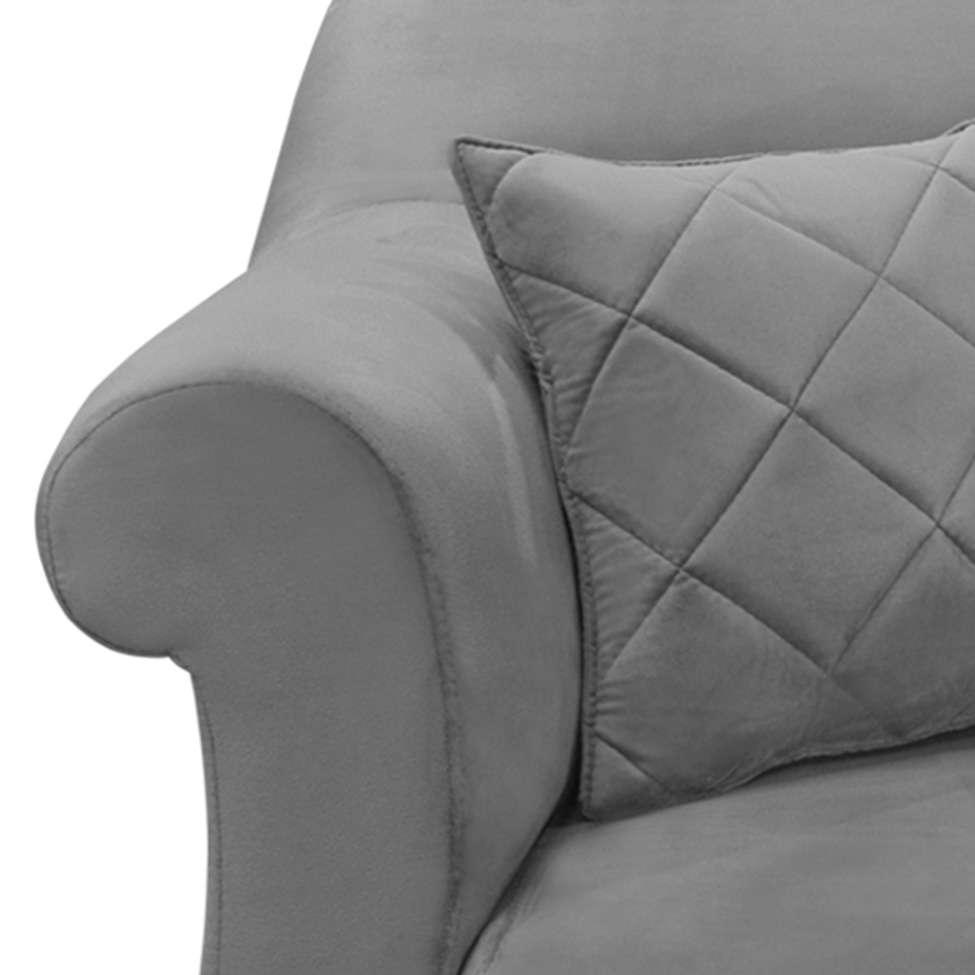 Poltrona Abruzzo Veludo Cinza - 8