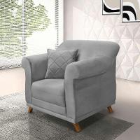 Poltrona Abruzzo Veludo Cinza - 2