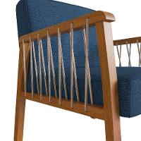 Poltrona Lara Poliéster Azul Marinho e Nogueira - 8