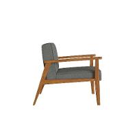 Poltrona Julia Poliéster Cinza Médio e Nogueira - 5