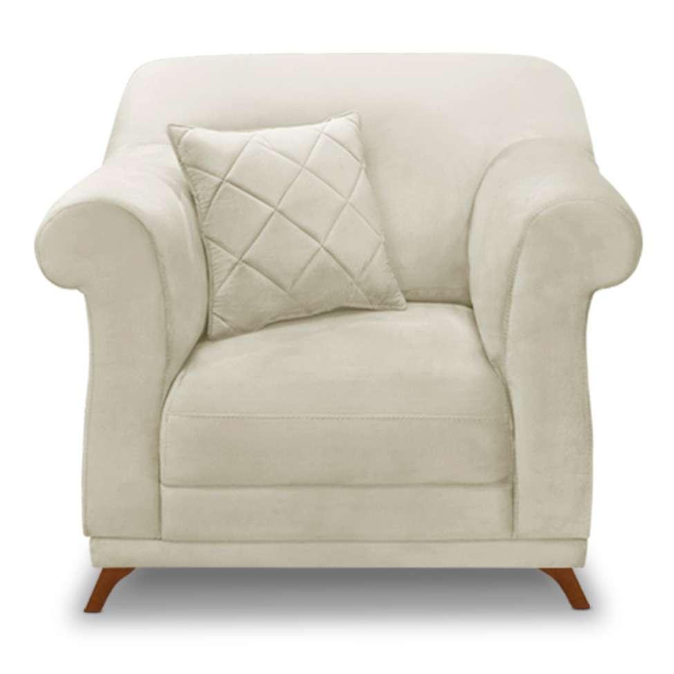 Poltrona Abruzzo Veludo Bege - 5