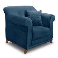 Poltrona Abruzzo Veludo Azul Marinho - 1