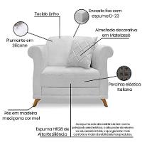 Poltrona Abruzzo Linho Grigio