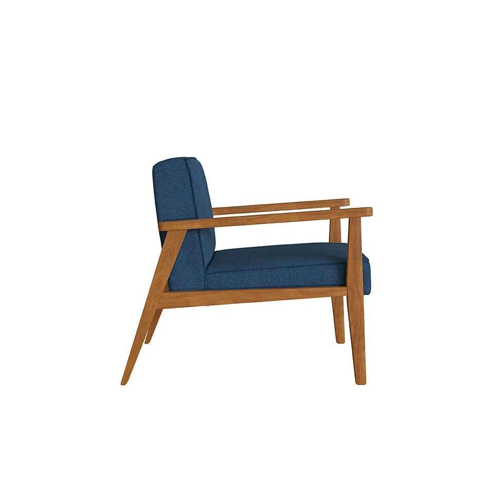 Poltrona Julia Poliéster Azul Marinho e Nogueira - 5