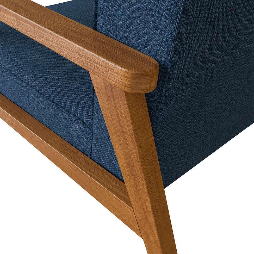 Poltrona Julia Poliéster Azul Marinho e Nogueira - 7