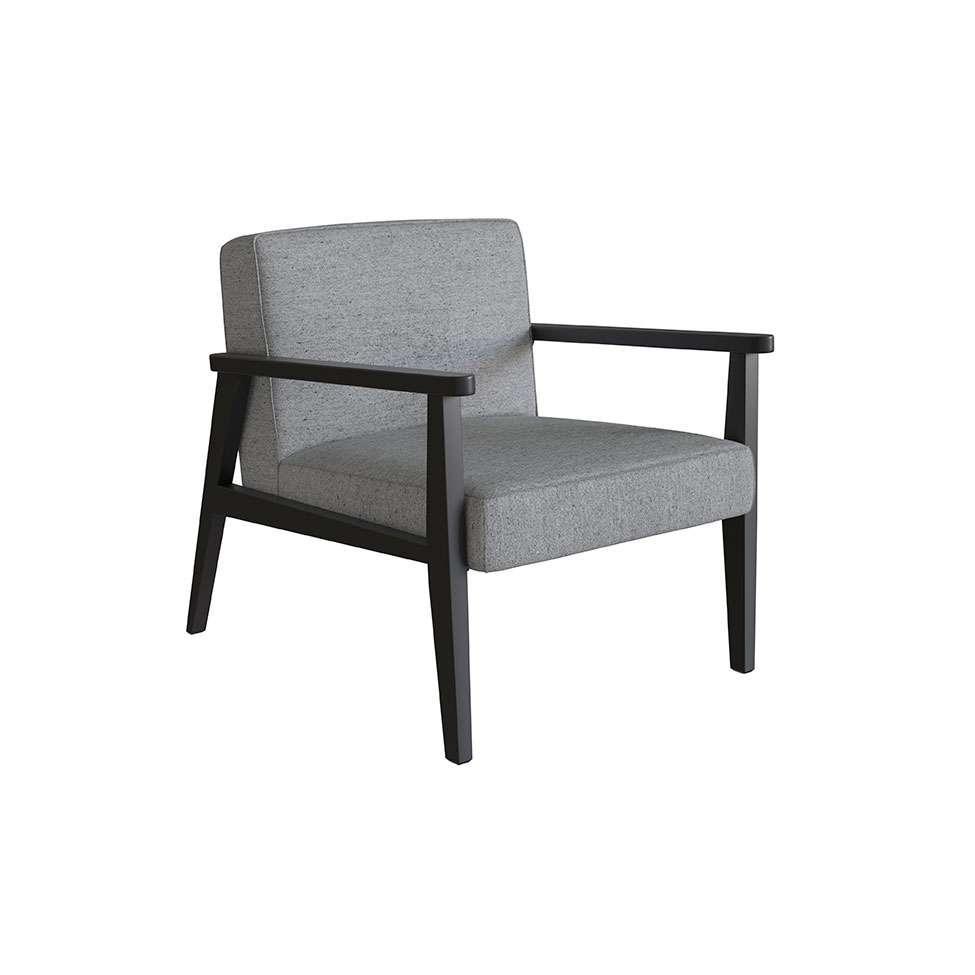 Poltrona Julia Algodão Cinza e Preta - 2