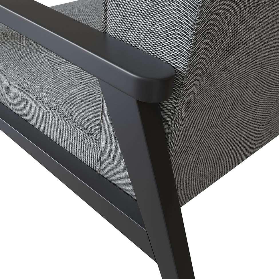 Poltrona Julia Algodão Cinza e Preta - 7