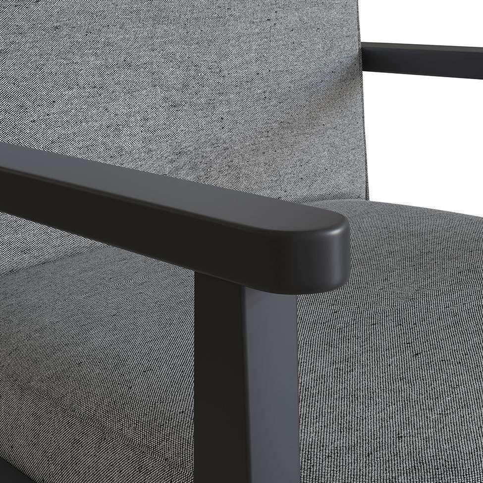 Poltrona Julia Algodão Cinza e Preta - 8