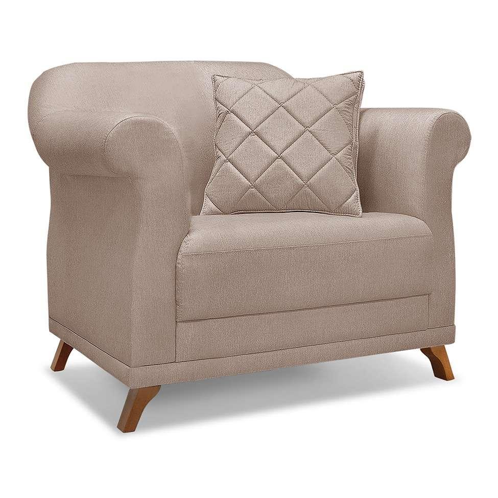 Poltrona Abruzzo Linho Areia - 1