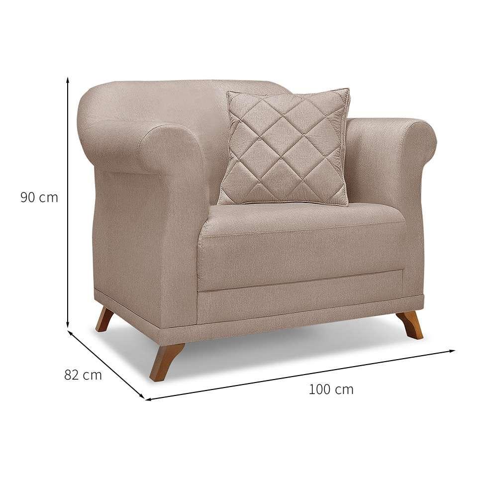 Poltrona Abruzzo Linho Areia - 3