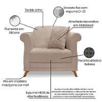 Poltrona Abruzzo Linho Areia