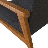 Poltrona Julia Algodão Chumbo e Nogueira - 7