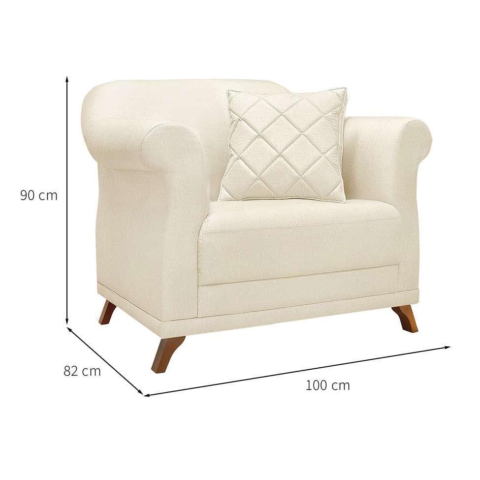 Poltrona Abruzzo Linho Natural - 3