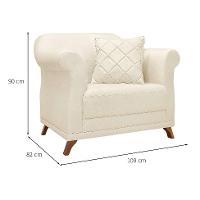 Poltrona Abruzzo Linho Natural - 3