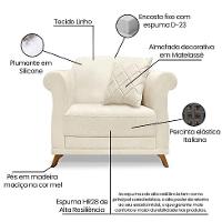 Poltrona Abruzzo Linho Natural