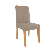 Conjunto com 2 Cadeiras Nicole Linho Bege e Nature - 2